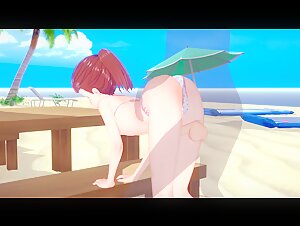 Ako Suminoe at the Beach - Kiss x Sis - 3D Hentai